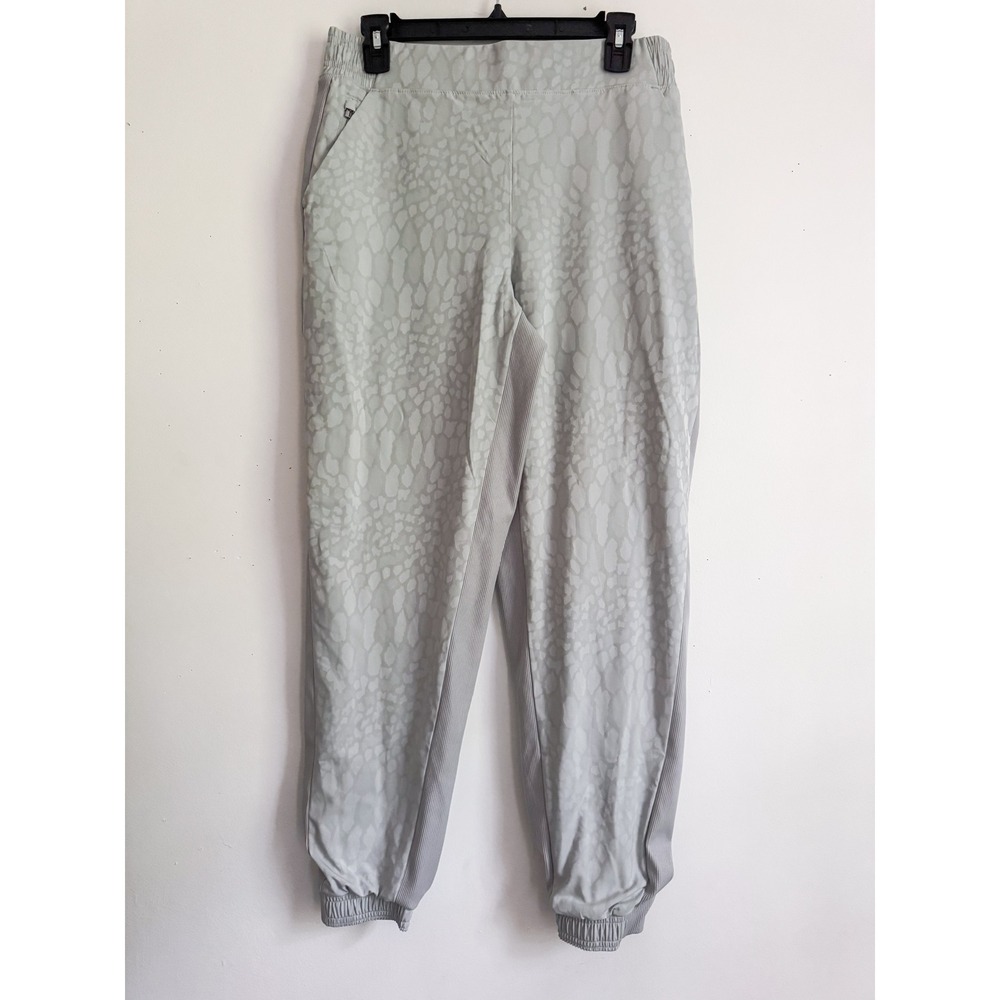 Athleta Brooklyn Lined Textured Jogger Pants Grey Animal Print Womens 10